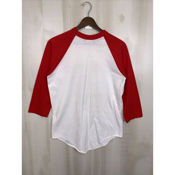 Vintage 80s Red White Alaska Ringer Style T Shirt Adult Medium USA Made-11701 - Picture 11 of 15